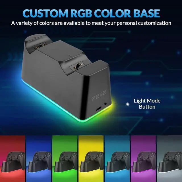 Alt view image 5 of 6 - Charger Dock Station,Full Charged Within 2.5 Hrs,Dual Fast Charging Dock,RGB Backlit for PS5