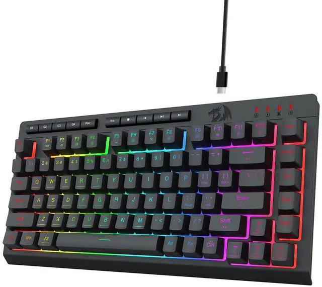 Main image of K524 Wired Gaming Keyboard, RGB Backlit, 75% Compact Quiet Membrane Keyboard with Programmable Macro and Multimedia Keys, Anti-ghosting, Spill Resistant for Win/MAC/PS/Xbox