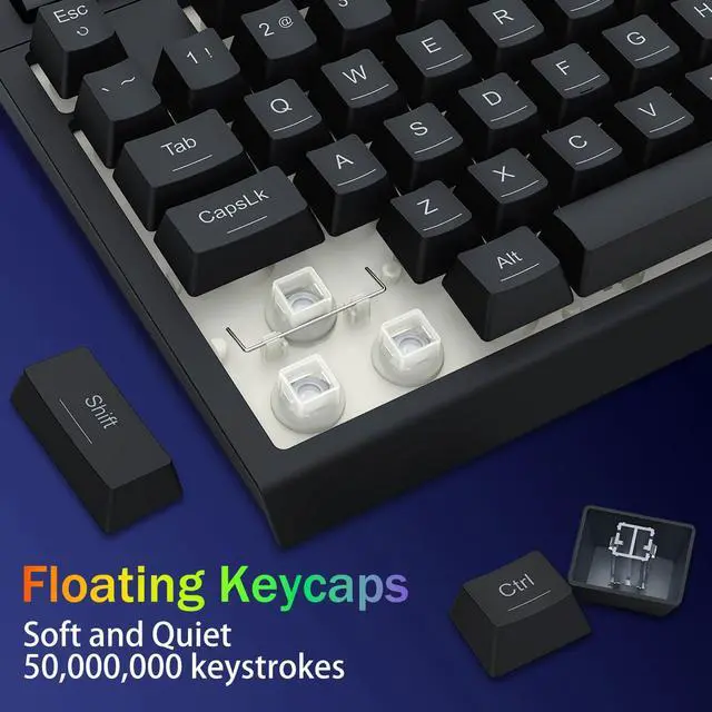 Alt view image 6 of 7 - K524 Wired Gaming Keyboard, RGB Backlit, 75% Compact Quiet Membrane Keyboard with Programmable Macro and Multimedia Keys, Anti-ghosting, Spill Resistant for Win/MAC/PS/Xbox