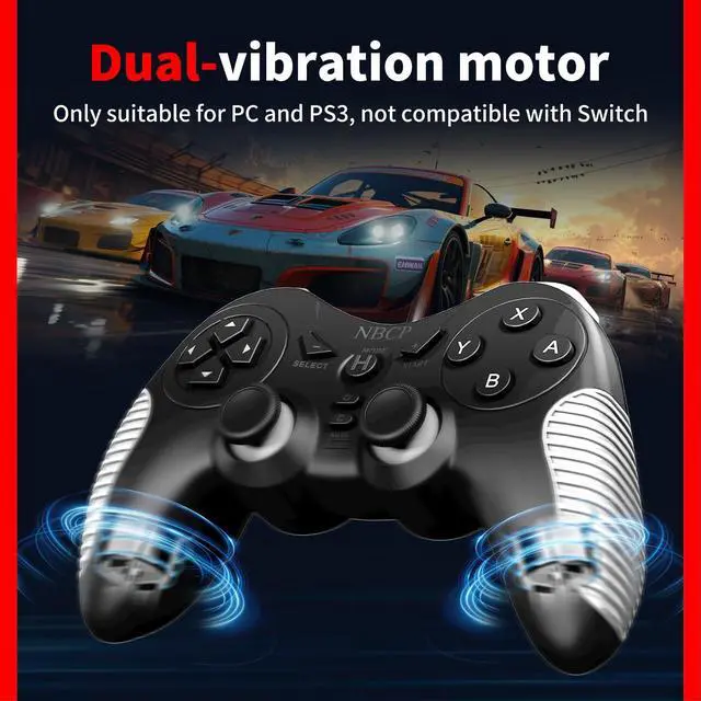 Alt view image 3 of 7 - Wired Game Controller for PC/NS1/NS2/PS3, Hall Effect Joysticks, Dual Vibration, Turbo & Auto Rapid Fire, Xinput Dinput Switchable, C Button, Plug and Play USB Cable