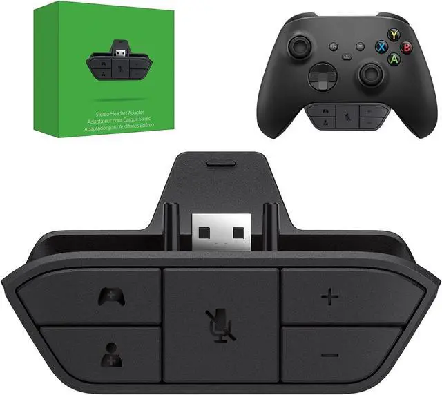 Main image of Stereo Headset Adapter, AOJAKI Controller Adapter Mic Adapte-r for X-b0x One/One S/X/Elite 1/ Elite2/ Series S/X Controller-Adjust Audio Balance (Game Sound & Voice Chat)-Low Latency