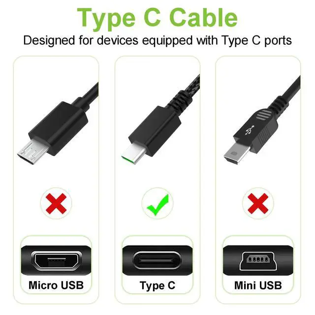 Alt view image 3 of 5 - USB C Mouse Charging Cable Power Cord Compatible with Razer Viper V2 Pro, Razer Viper V3 Pro, DeathAdder V3 Pro, Basilisk V3 Pro, Razer Basilisk V2 Pro Hyperspeed Wireless Gaming Mouse, More