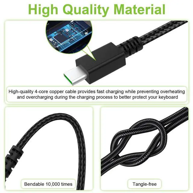 Alt view image 4 of 5 - USB C Mouse Charging Cable Power Cord Compatible with Razer Viper V2 Pro, Razer Viper V3 Pro, DeathAdder V3 Pro, Basilisk V3 Pro, Razer Basilisk V2 Pro Hyperspeed Wireless Gaming Mouse, More