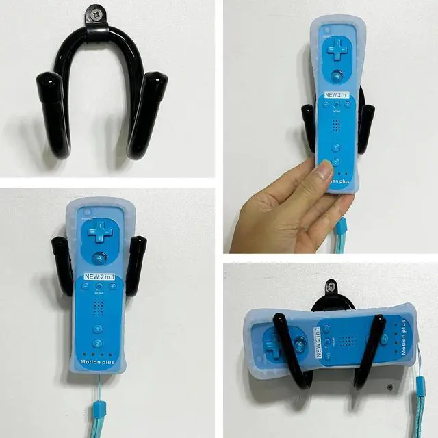 Alt view image 3 of 6 - 4 Pack Universal Game Controller Organizer - Wall Mount Rack for Nintendo Wii Remote Controller Accessories