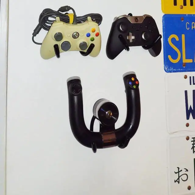 Alt view image 5 of 6 - 4 Pack Universal Game Controller Organizer - Wall Mount Rack for Nintendo Wii Remote Controller Accessories