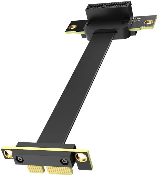 Main image of PCIe X1 4.0 Riser Cable 90°, PCIe Extension Cable to Various Adapter Cards, Network Cards, Capture Cards, & SSD Cards, only Designed for PCIe x1 Slots10cm/3.94inch