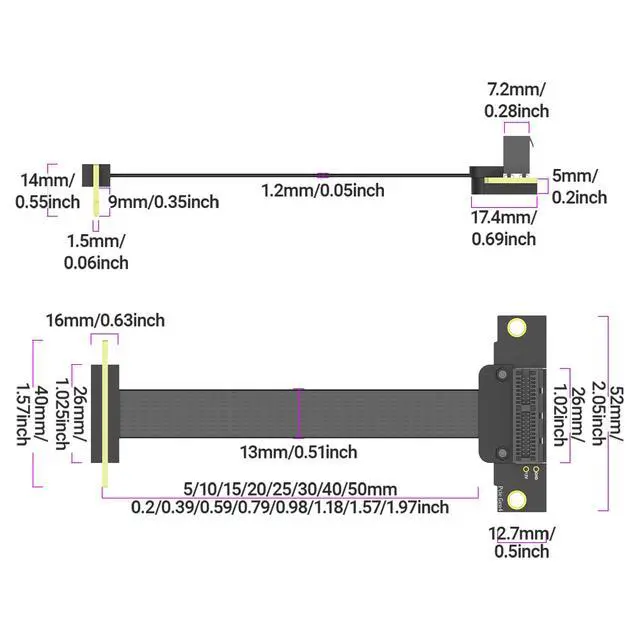 Alt view image 7 of 7 - PCIe X1 4.0 Riser Cable 90°, PCIe Extension Cable to Various Adapter Cards, Network Cards, Capture Cards, & SSD Cards, only Designed for PCIe x1 Slots10cm/3.94inch