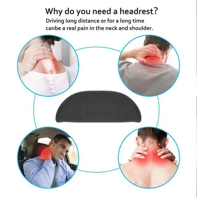 Alt view image 7 of 7 - Car Headrest Pillow for Driving, Softness Ergonomic Design Universal Travel Neck Pillow for Most Cars, Office Chairs, Gaming Chairs with Extra Filler Cotton Bag (Black, 1PC)