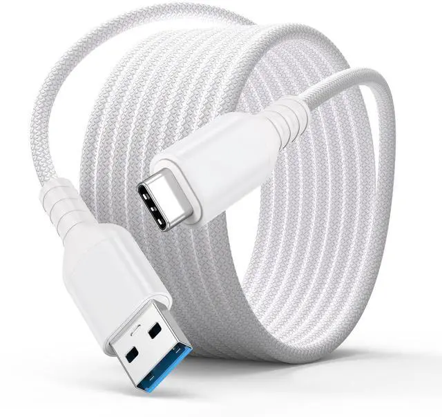 Main image of USB A to USB C Data Cable 10ft, USB 3.2 Gen 2 Type A to C 10Gbps Data Transfer & 3A Fast Charging Cord, Braided USB to Type C Cable for Xbox PS5 Controller iPhone 17/16/15 Android Phones Laptop SSD