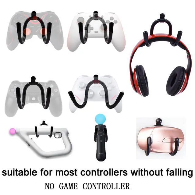 Alt view image 3 of 6 - Universal Game Controller Organizer Wall Rack Wall Mount Wall Clip Wall Hanger Compatible With Xbox One PS4 Switch Pro controller 4/PK - NO GAME CONTROLLER - No Falling