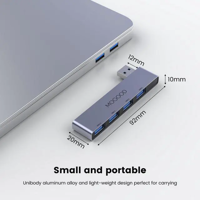 Alt view image 6 of 6 - USB Hub 3.0 - USB Splitter & Port Expander for Laptop, Xbox, Flash Drive, HDD, Console, Printer, Camera, Keyboard, Mouse