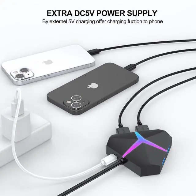Alt view image 7 of 7 - Multi USB Port Hub, 5Gbps High Speed Data Transfer USB 3.0 Multiport Adapter Expander 4 Port, Extra USB Ports Extender for Laptop Mac Computer PC Desktop PS5