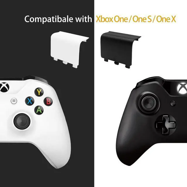Alt view image 2 of 5 - Replacement Battery Cover Door Compatible with Xbox One, One S, One X Controller, Battery Back Shell Repair Part Compatible with Xbox Wireless Controller (Black, White)