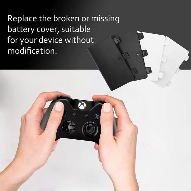 Alt view image 4 of 5 - Replacement Battery Cover Door Compatible with Xbox One, One S, One X Controller, Battery Back Shell Repair Part Compatible with Xbox Wireless Controller (Black, White)