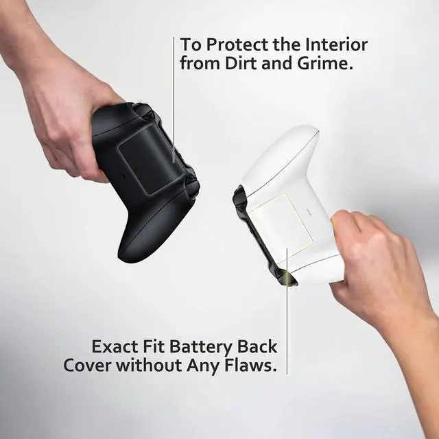 Alt view image 3 of 5 - Replacement Battery Cover Door Compatible with Xbox One, One S, One X Controller, Battery Back Shell Repair Part Compatible with Xbox Wireless Controller (Black, White)