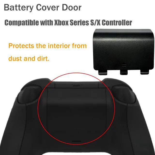 Alt view image 2 of 6 - 4 Pack Battery Back Cover for Xbox Series X Controller, Battery Cover Door Compatible with Xbox Series S Controller, Battery Back Shell Repair Part for Xbox Series X/Series S Controller (Black)