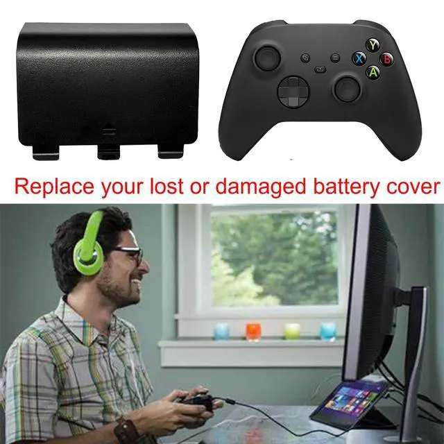Alt view image 6 of 6 - 4 Pack Battery Back Cover for Xbox Series X Controller, Battery Cover Door Compatible with Xbox Series S Controller, Battery Back Shell Repair Part for Xbox Series X/Series S Controller (Black)