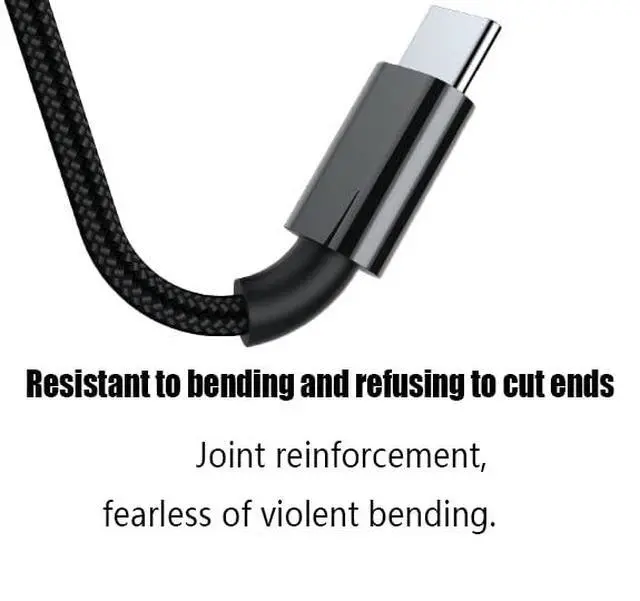 Alt view image 4 of 4 - Replacement Ultra-Flexible USB C Cable Compatible with Gaming Keyboard, Mouse, Charging Dual casing Mechanical Keyboard Cable, 1.8M USB-A to USB-C (Black,6FT)