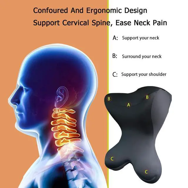 Alt view image 4 of 7 - Car Headrest PillowNeck Support for Office Chair,100% Memory Foam Car Neck Pillow - Ergonomic Neck Support with Adjustable Double Strap, Breathable Comfort for Car, Gaming & Office Chairs
