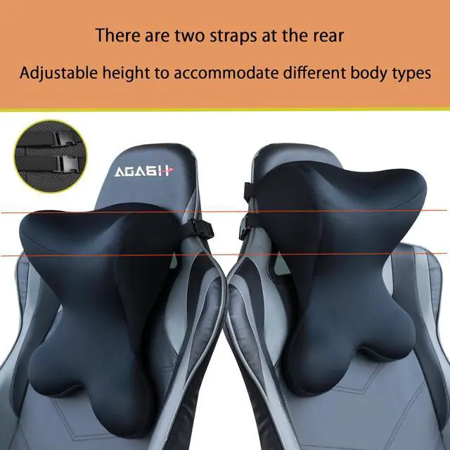 Alt view image 6 of 7 - Car Headrest PillowNeck Support for Office Chair,100% Memory Foam Car Neck Pillow - Ergonomic Neck Support with Adjustable Double Strap, Breathable Comfort for Car, Gaming & Office Chairs