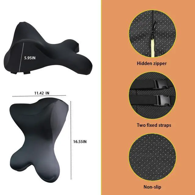 Alt view image 7 of 7 - Car Headrest PillowNeck Support for Office Chair,100% Memory Foam Car Neck Pillow - Ergonomic Neck Support with Adjustable Double Strap, Breathable Comfort for Car, Gaming & Office Chairs