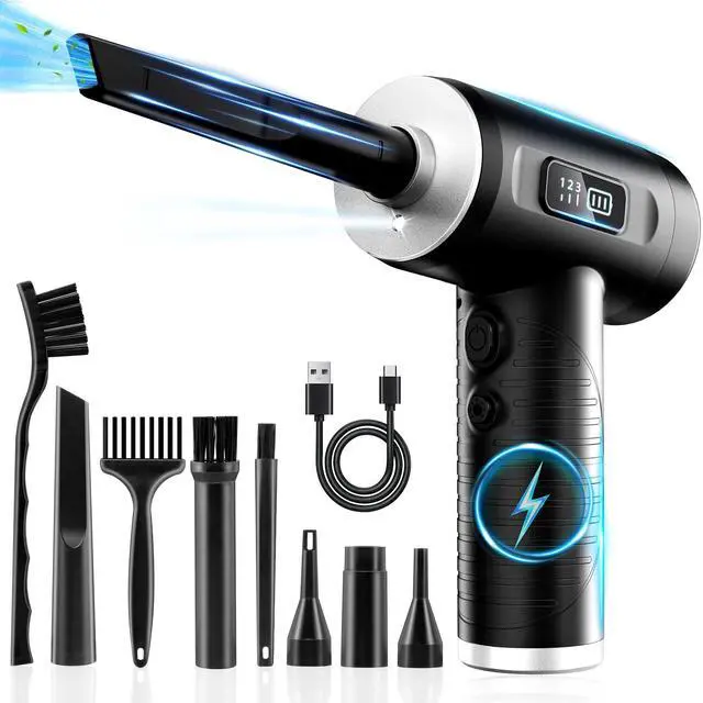 Main image of Compressed Air Duster & Vacuum Cleaner-3 Gear Adjustable 100000RPM Handheld Car Vacuum/Air Blower,Electric Air Duster with LED Light for Keyboard Electric Devices Cleaning.Replaces Compressed Air Cans