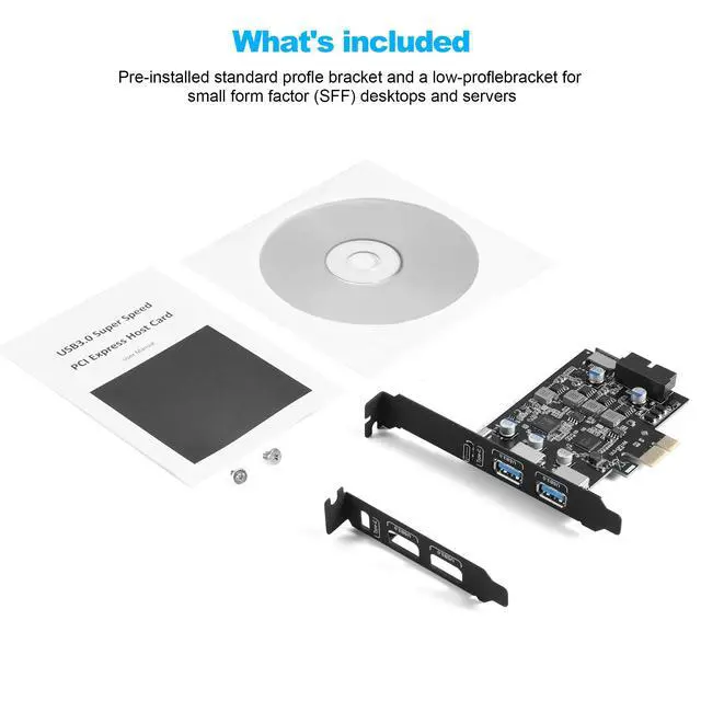 Alt view image 7 of 7 - USB 3.0 PCIe Expansion Card, 5-Port (2X USB-A + 1x USB-C + Type-E + 19-pin Header) PCI Express Card with UASP Support, Plug and Play for Windows 11/10/8/Linux, Includes Low-Profile Bracket