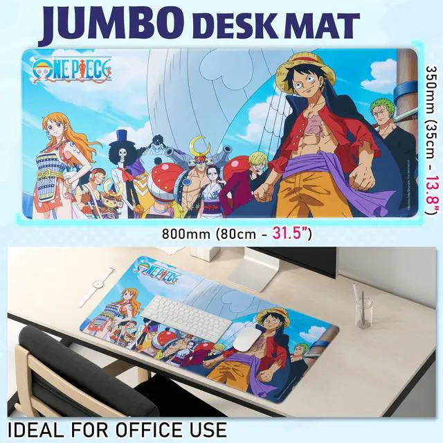 Alt view image 2 of 6 - Gaming Desk Mat for Teens, Adults, 31.5 x 13.8 Non-Slip Surface, Anime Mouse Pad, Desk Decor, Gaming Mousepad, Gifts for Gamers (Multi One Piece)