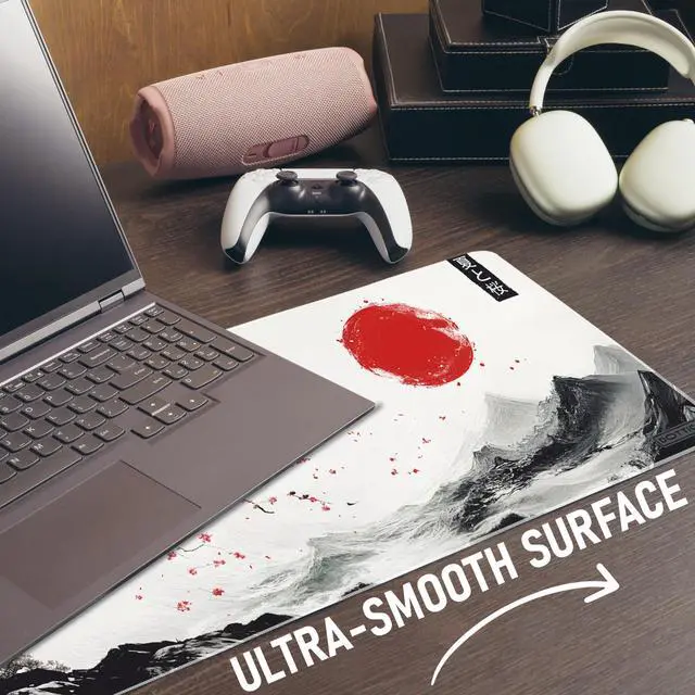 Alt view image 4 of 5 - XL Sakura Cherry Blossom Mouse Pad Japanese Gaming Desk Mat for Keyboard & Mouse Non-Slip Water-Resistant Surface, Stitched Edges 31.5x11.8 in (X-Large)