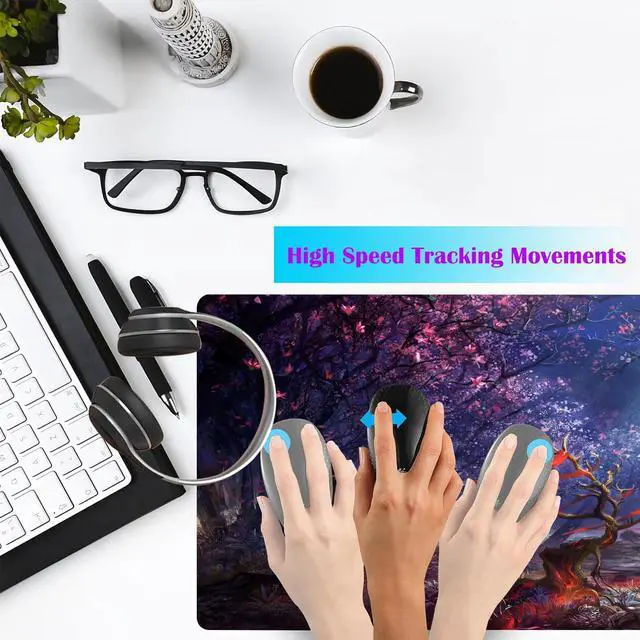 Alt view image 4 of 7 - Japanese Large Gaming Mouse Pad 31.5"x15.7" Forest-Themed XXL Keyboard Pad, Mouse Mat, Desk Pad, Non-Slip Rubber Base & Stitched Edges Desk Mat- Big Extended Mousepad for PC/Laptop/Office/Home Decor