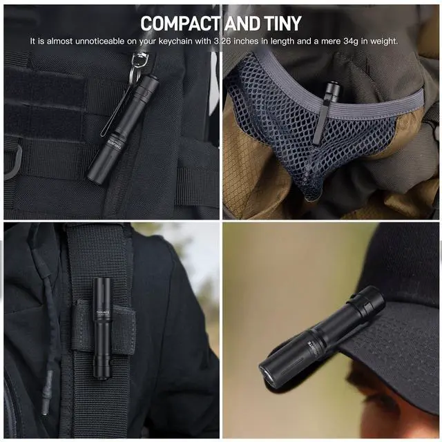 Alt view image 3 of 7 - Archer Mini EDC Flashlight, USB-C Rechargeable Pocket Flashlights 405 Lumens, IPX8 Waterproof Mini Penlight with Clip for Everyday Carry, Inspection and Emergency Use