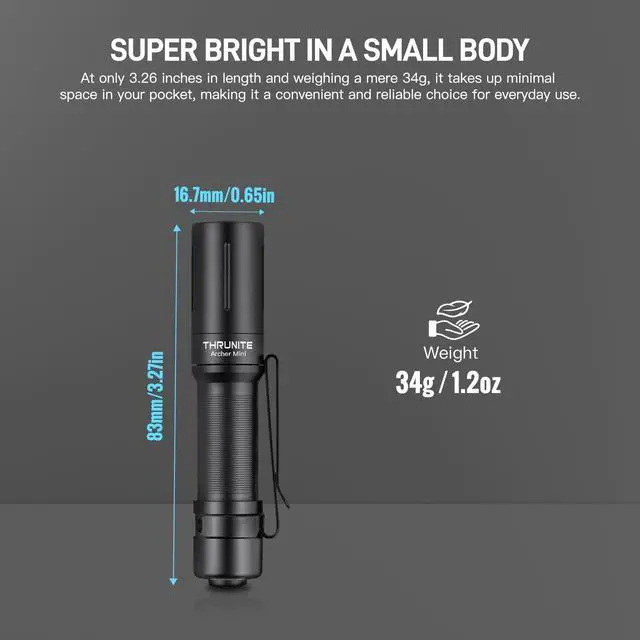Alt view image 5 of 7 - Archer Mini EDC Flashlight, USB-C Rechargeable Pocket Flashlights 405 Lumens, IPX8 Waterproof Mini Penlight with Clip for Everyday Carry, Inspection and Emergency Use