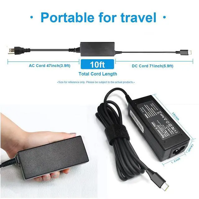 Alt view image 4 of 7 - 45W USB C Charger for HP Chromebook X360 14 14A G5 11 11A G8 G7 G6 G1 G2 EE 14-CA000 11-AE000 14-ca061dx 14-ca051wm 14-ca052wm 14-ca091wm 14-ca020nr 14-ca060nr 14-ca043cl 11-ae051wm l43407-001
