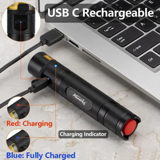 Alt view image 5 of 6 - SV005 10W 365nm UV Flashlight, USB-C Rechargeable, Professional Wood's Lamp for Resin Curing, Pet Urine (Dry Stains) & Mineral Finding - Aluminum Body with Battery, UV Protective Glasses