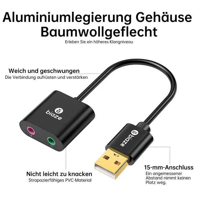 Alt view image 5 of 7 - USB to 3.5mm Jack Audio Adapter External Sound Card with 3.5mm Headphone and Microphone TRS Jack to USB Compatible with Windows, Laptops, Desktops Windows, MAC, Linux, PC, PS5, PS4