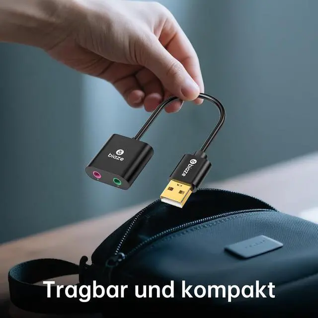 Alt view image 6 of 7 - USB to 3.5mm Jack Audio Adapter External Sound Card with 3.5mm Headphone and Microphone TRS Jack to USB Compatible with Windows, Laptops, Desktops Windows, MAC, Linux, PC, PS5, PS4