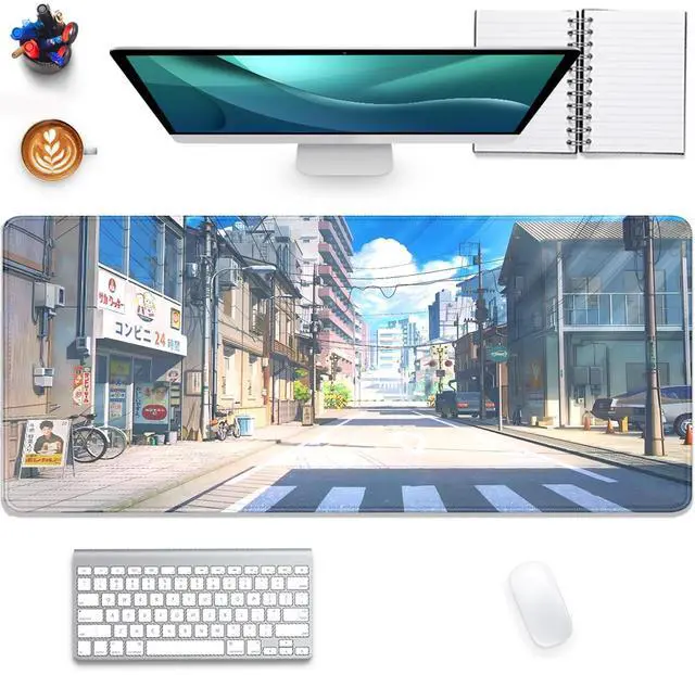 Main image of Anime Tokyo Street Japanese Mouse Pad,Large Extended Gaming Mouse Mat with Stitched Edges,Non-Slip Waterproof Rubber Base Desk Mat for Office Work Home Games Desk Pad(27.5X11.8 in)