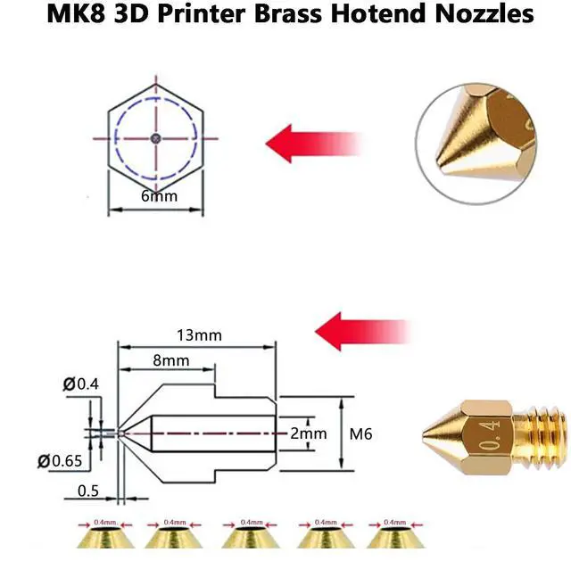 Alt view image 7 of 7 - 25PCS MK8 Ender 3 V2 Nozzles 0.4MM, 3D Printer Brass Hotend Nozzles with DIY Tools Storage Box for Creality Ender 3/Ender 3 Pro/Ender 3 Max/5 Pro/Ender 3 S1/Ender 3 Neo/CR 10 Series 3D Printer