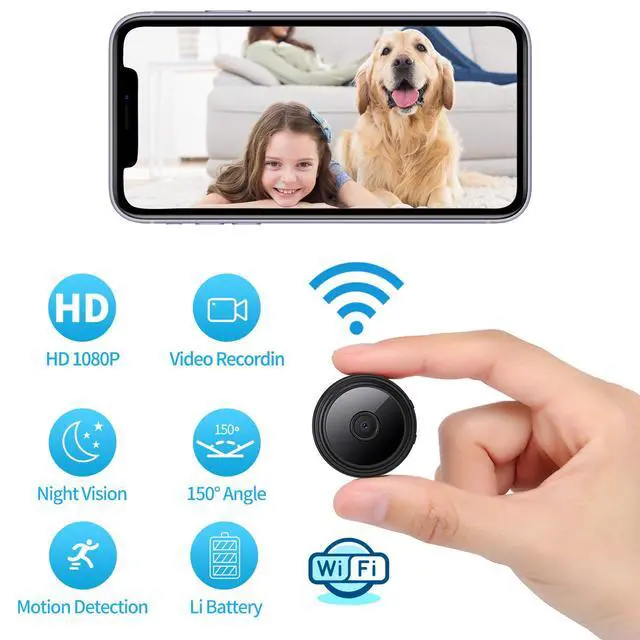 Alt view image 3 of 7 - Small Camera for Spying Room Camera Secret Mini Spy Hidden House Small Nanny Cam with Phone App Video Recording Live Feed Night Vision Pet Baby Monitor