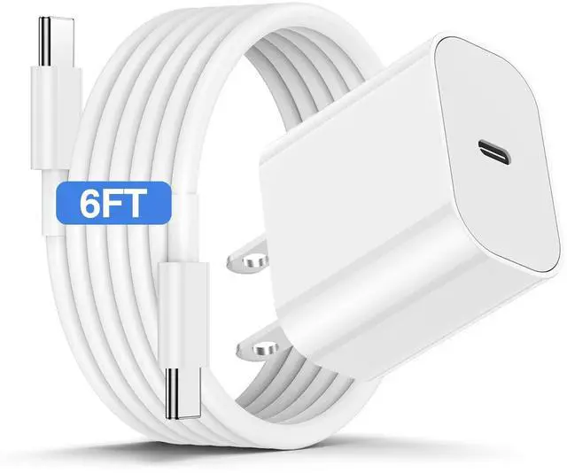 Main image of iPhone 17 16 15 Fast Charger and 6ft Type C to C Cable Cord Long, 20W USB C Charging Block Plug for Apple iPhone 17 Pro Max/17 Air/16 Pro/16 Plus/15 Pro/15 Mini/iPad Power Adapter Cube Brick/AirPods