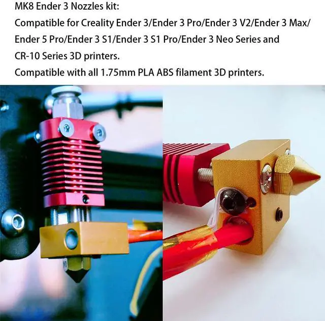 Alt view image 4 of 7 - 26Pcs Ender 3 Nozzles kit, MK8 Nozzles kit, Brass 3D Printer Nozzles 0.2/0.3/0.4/0.6/0.8/1.0mm Compatible for Creality Ender 3 Pro v2/Ender 3 Max/5 Pro/Ender 3 S1/Ender 3 Neo/CR10 3D Printer Nozzle,