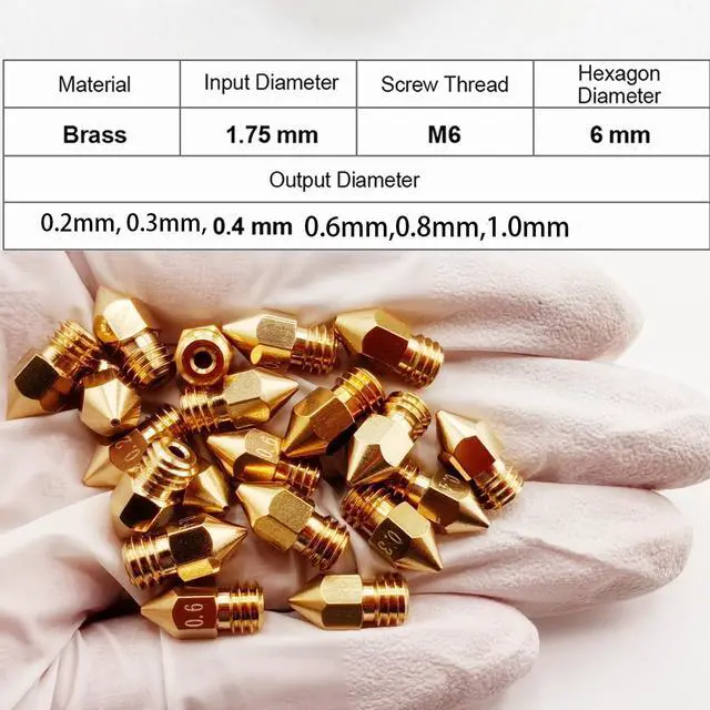 Alt view image 5 of 7 - 26Pcs Ender 3 Nozzles kit, MK8 Nozzles kit, Brass 3D Printer Nozzles 0.2/0.3/0.4/0.6/0.8/1.0mm Compatible for Creality Ender 3 Pro v2/Ender 3 Max/5 Pro/Ender 3 S1/Ender 3 Neo/CR10 3D Printer Nozzle,