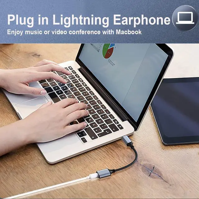 Alt view image 4 of 7 - USB C to Lightning Audio Adapter for iPhone 16 15 Pro Max, USB Type C Male to Lightning Female Headphones Cable Converter Fit with iPad Pro, Galaxy S23 S22, Pixel 7 6, MacBook (Can't Charge & Sync)