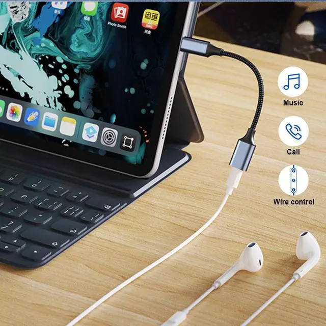 Alt view image 5 of 7 - USB C to Lightning Audio Adapter for iPhone 16 15 Pro Max, USB Type C Male to Lightning Female Headphones Cable Converter Fit with iPad Pro, Galaxy S23 S22, Pixel 7 6, MacBook (Can't Charge & Sync)