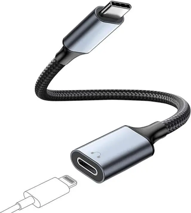 Main image of USB C to Lightning Audio Adapter Cable USB Type C Male to Lightning HiFi Audio Female Headphones Converter Fit with iPhone 16 15, iPad Pro/Air, Macbook, Galaxy S23 S22, Pixel 7 6 (Not for Charge&Data)