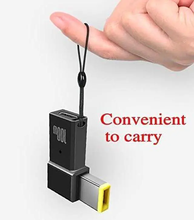 Alt view image 5 of 7 - USB C to Slim Tip Laptop Charging Cable Adapter Male Type C to Square Converter for Thinkpad 100W PD Power Supply Extension Cord for Yoga Ideapad Legion T470s T470 T460s T450 T450s ThinkPad X1 Lenovo
