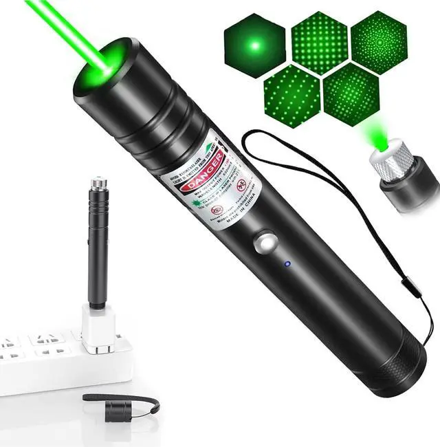 Main image of Long Range High Power Tactical Green Beam Flashlight Laser Pointer rechargeableUSB Laser Pointer Cat Toys with Star Cap Adjustable Focus for Teaching Outdoor Hunting