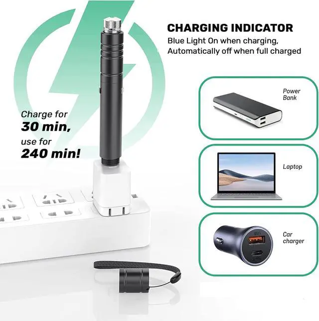 Alt view image 2 of 7 - Long Range High Power Tactical Green Beam Flashlight Laser Pointer rechargeableUSB Laser Pointer Cat Toys with Star Cap Adjustable Focus for Teaching Outdoor Hunting