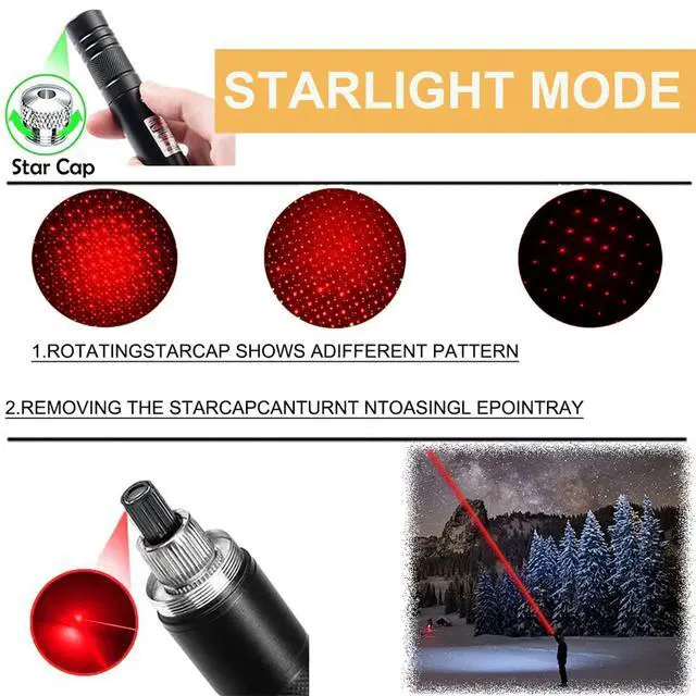 Alt view image 4 of 6 - Laser High Power Pointer, Red Laser Pointer Indicator Light, Long Range Laser Pointer for Hiking, USB Charge