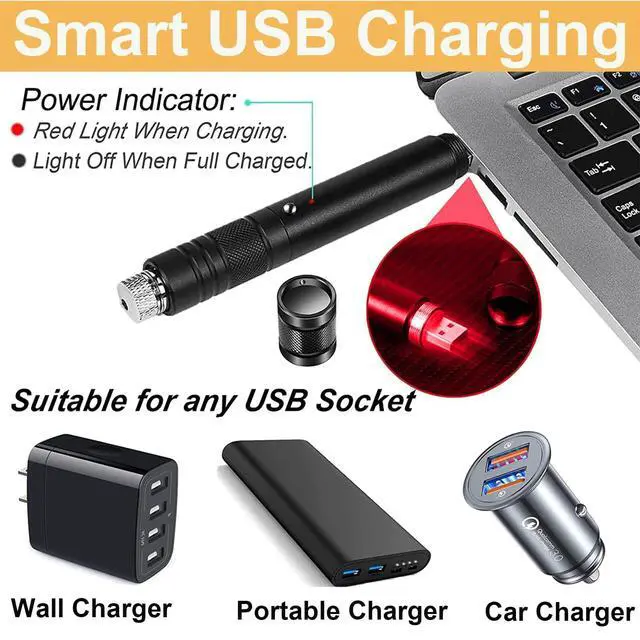 Alt view image 2 of 6 - Laser High Power Pointer, Red Laser Pointer Indicator Light, Long Range Laser Pointer for Hiking, USB Charge